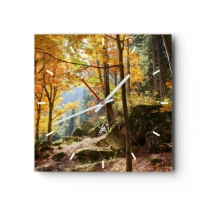 Relógio de parede - Relógio em vidro - Tempo para descansar - 40x40 cm