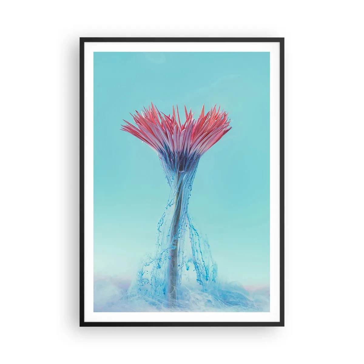 Pôster com moldura preta - Num abraço revigorante - 70x100 cm