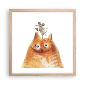 Pôster com moldura de carvalho claro - Paradoxos do amor - 40x40 cm