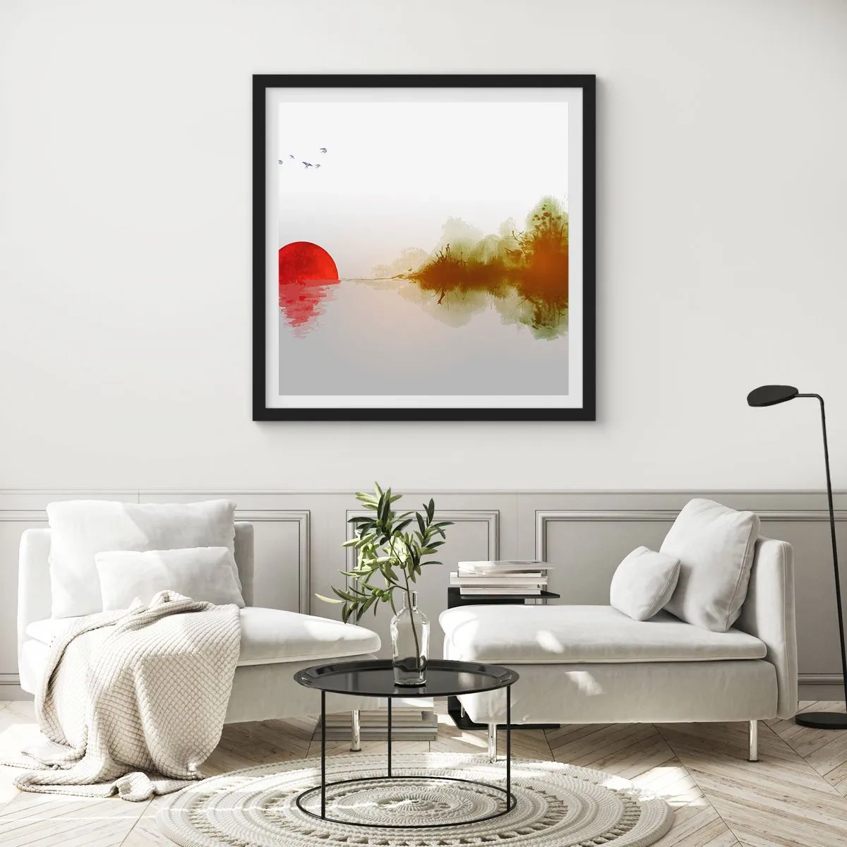 Pôster com moldura preta - Uma promessa de paz - 60x60 cm