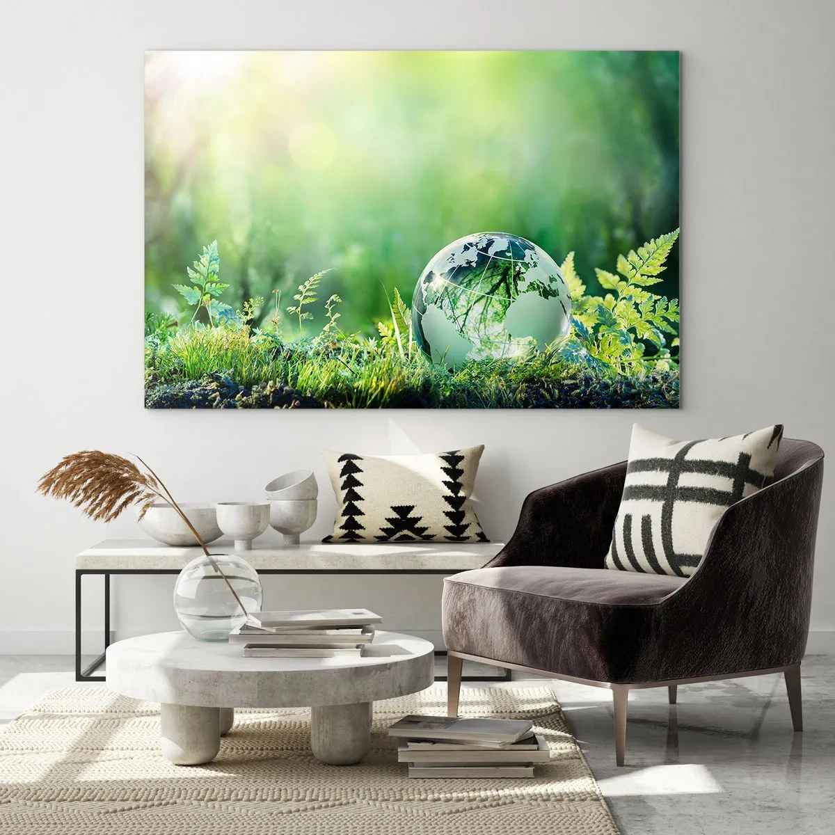 Quadro em vidro - Planeta verde - 100x70 cm