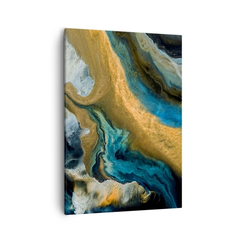 Quadro em tela - Azul – amarelo – influências mútuas - 50x70 cm