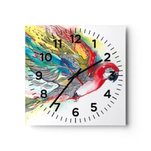 Relógio de parede - Relógio em vidro - Viva com cor - 30x30 cm