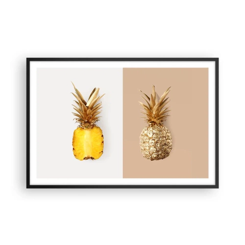 Pôster com moldura preta - Ananás para nós - 91x61 cm
