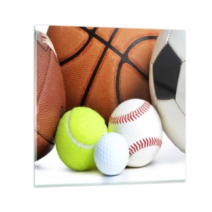 Quadro em vidro - Adoramos uma bola! - 30x30 cm