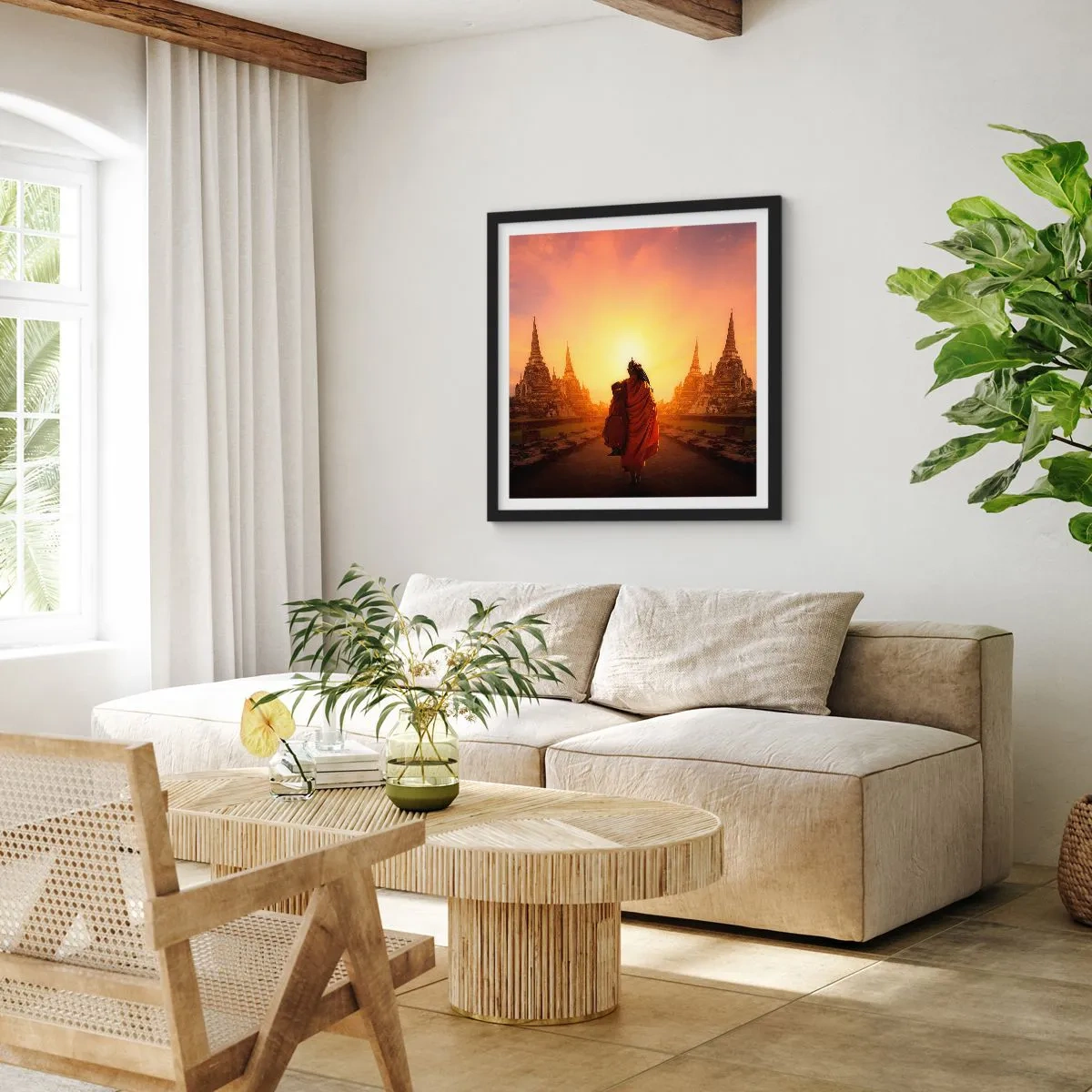 Pôster com moldura preta - Em paz para a eternidade - 40x40 cm