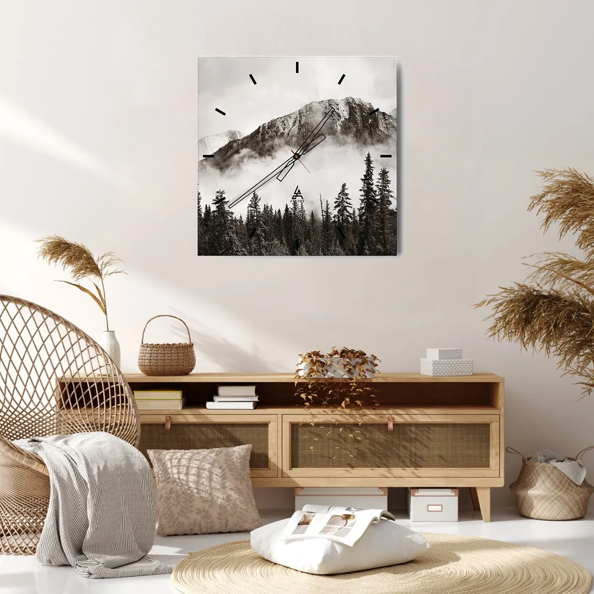 Relógio de parede - Relógio em vidro - O soberano de granito - 40x40 cm