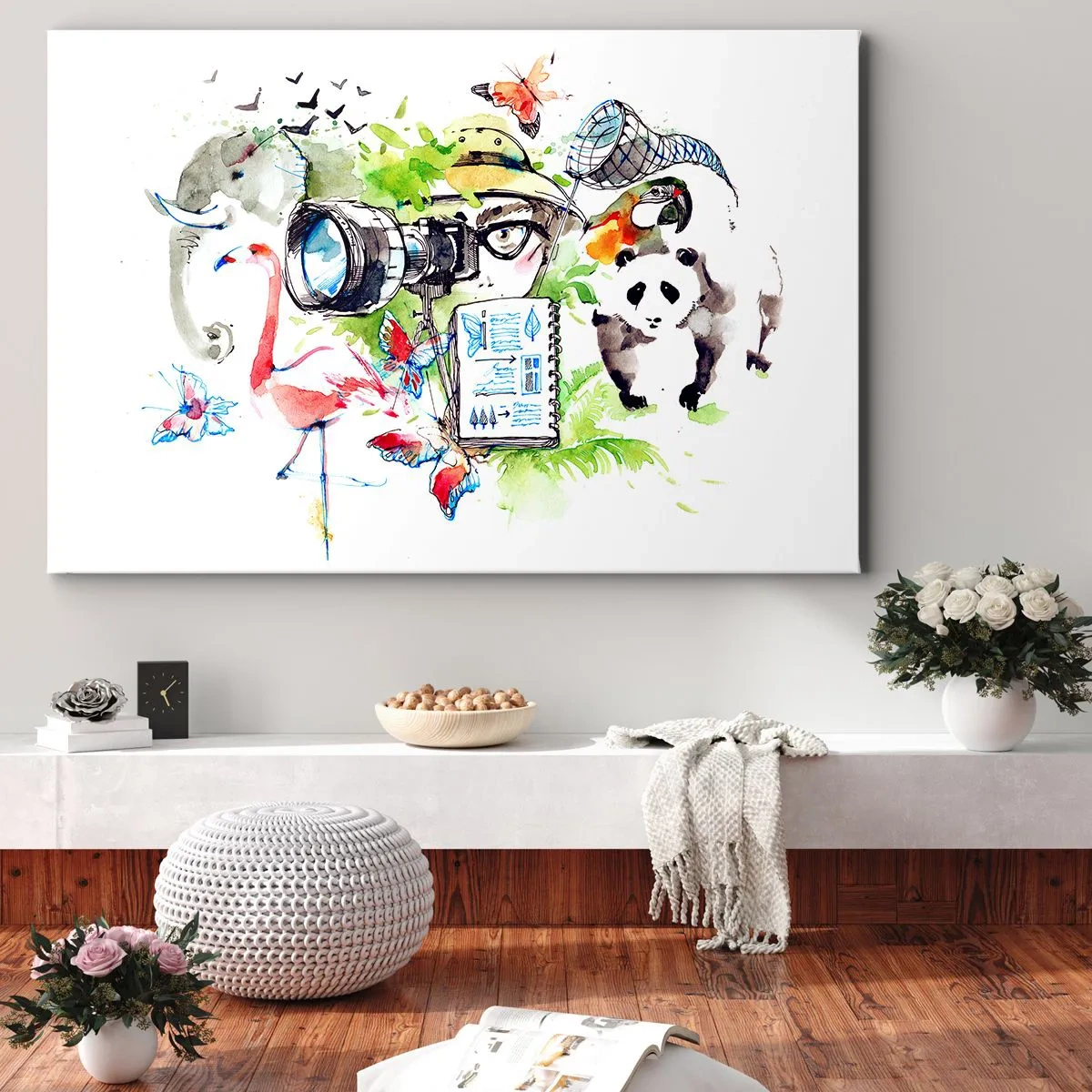 Quadro em tela - Através da lente do viajante - 120x80 cm