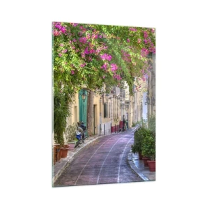 Quadro em vidro - Beco florido - 50x70 cm