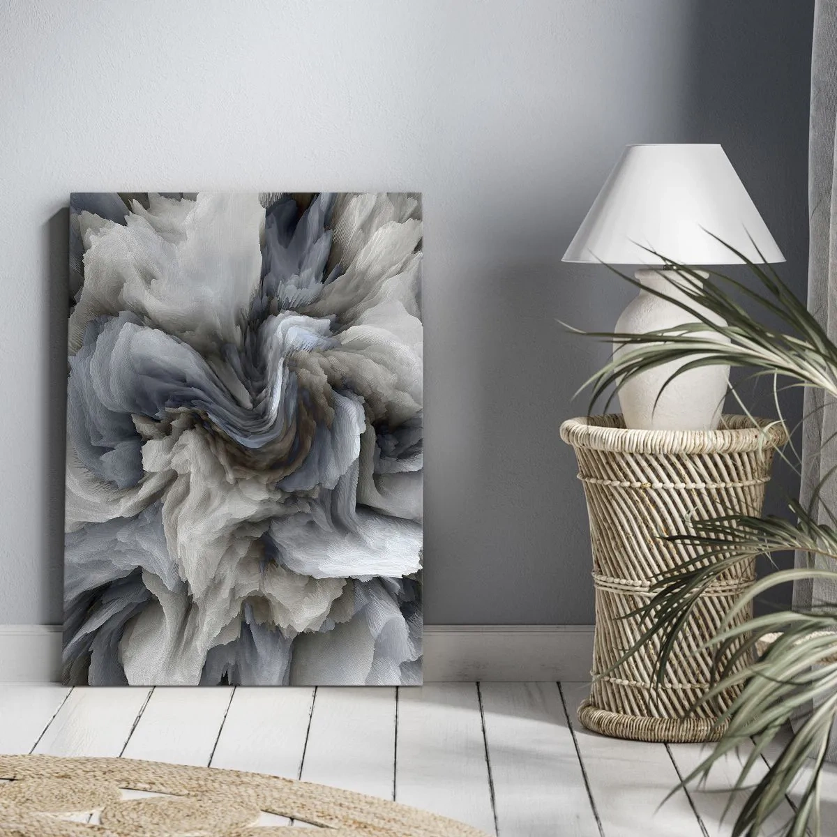 Quadro em tela - Pedra e flor - 80x120 cm