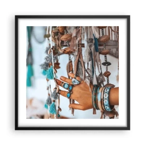 Pôster com moldura preta - Tesouros locais - 50x50 cm