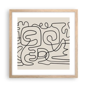 Pôster com moldura de carvalho claro - Na trilha - 40x40 cm