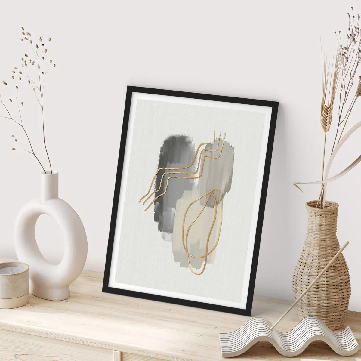 Pôster com moldura preta - Duração e movimento - 70x100 cm