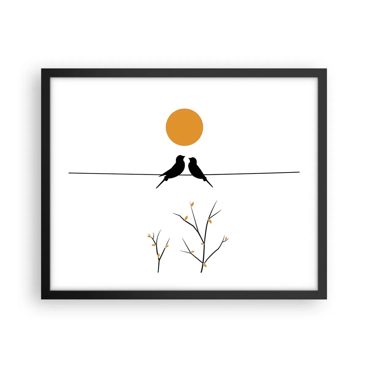 Pôster com moldura preta - A noite dos rouxinóis - 50x40 cm