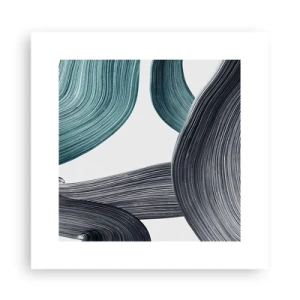 Pôster - Trilhas esmeralda e preta - 30x30 cm