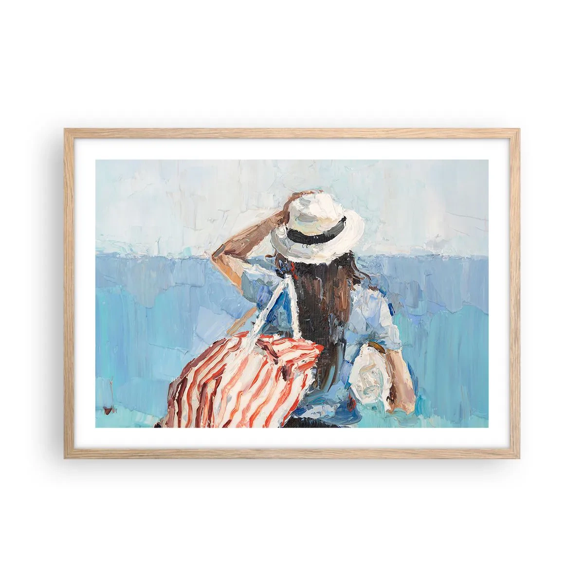 Pôster com moldura de carvalho claro - Bem-vindo às suas férias - 70x50 cm