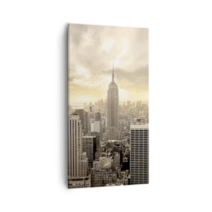 Quadro em tela - Nova Iorque em tons de cinza - 55x100 cm