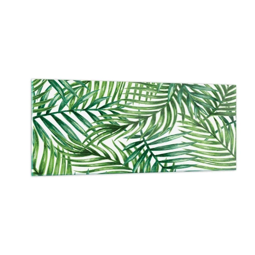 Quadro em vidro - Sob as folhas verdes - 100x40 cm