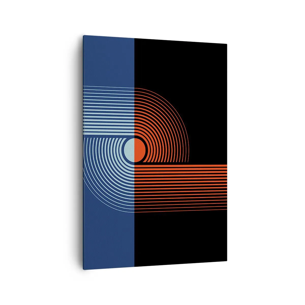 Quadro em tela - Num abraço geométrico - 70x100 cm