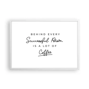 Pôster em moldura branca - O segredo do sucesso - 70x50 cm