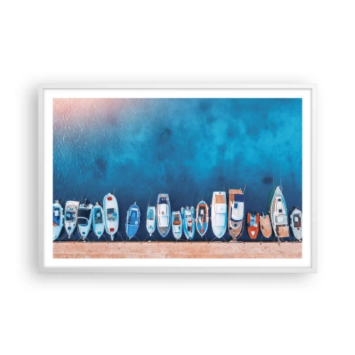 Pôster em moldura branca - Em uma fileira - 91x61 cm