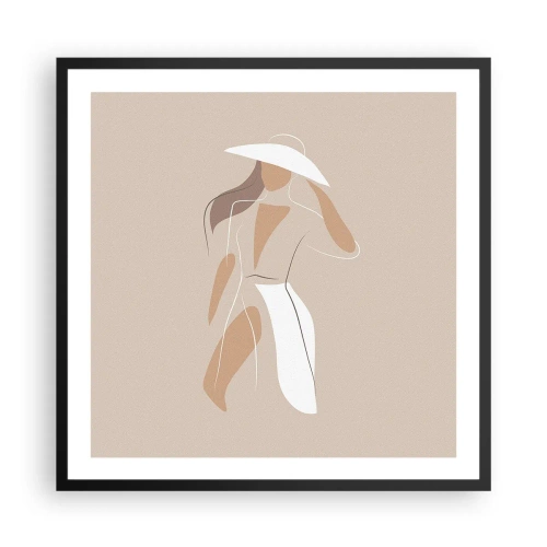 Pôster com moldura preta - A moda é diversão - 60x60 cm