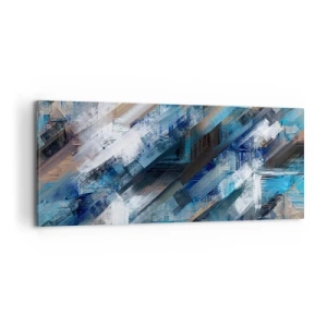 Quadro em tela - Numa diagonal azul - 100x40 cm