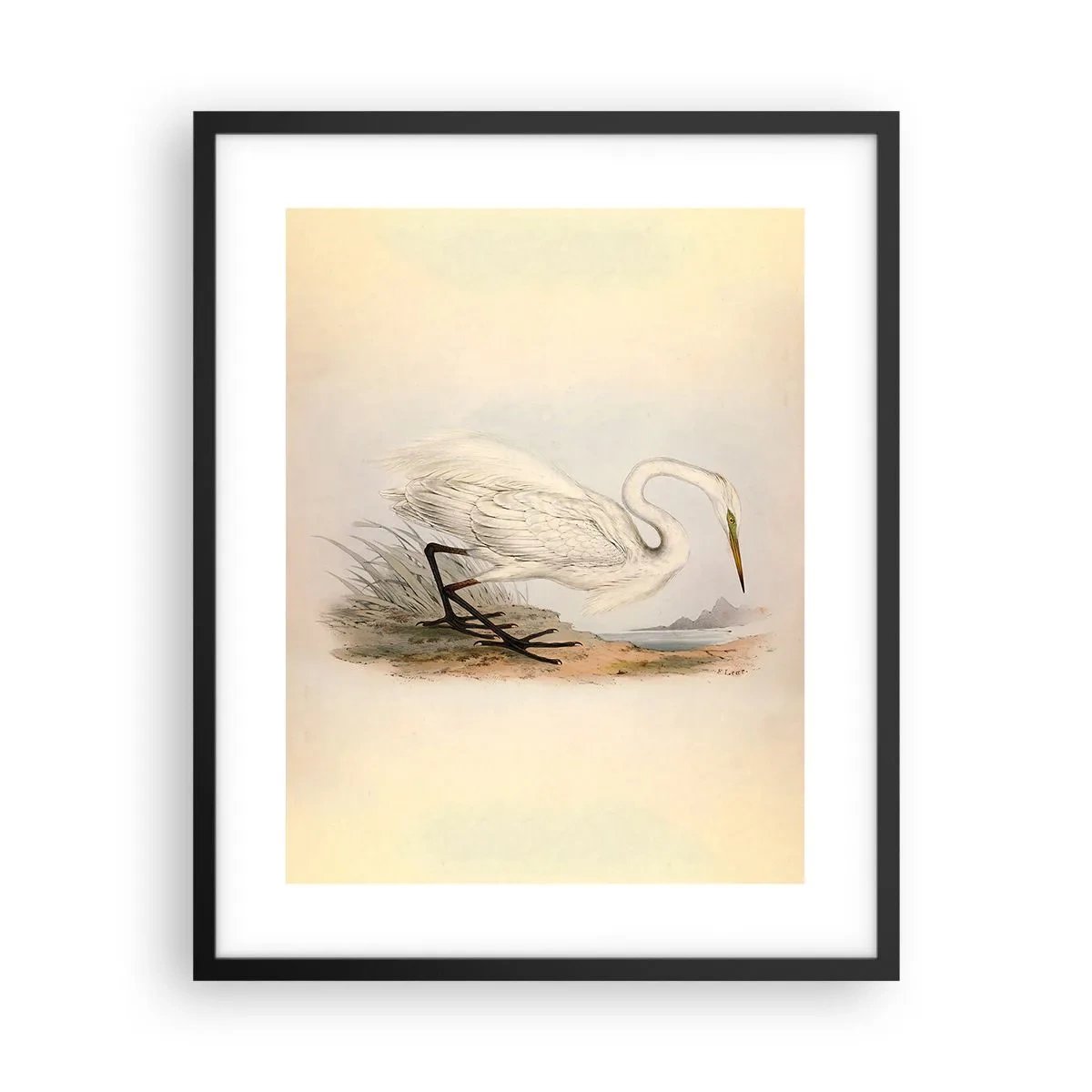 Pôster com moldura preta - A senhora nos juncos - 40x50 cm