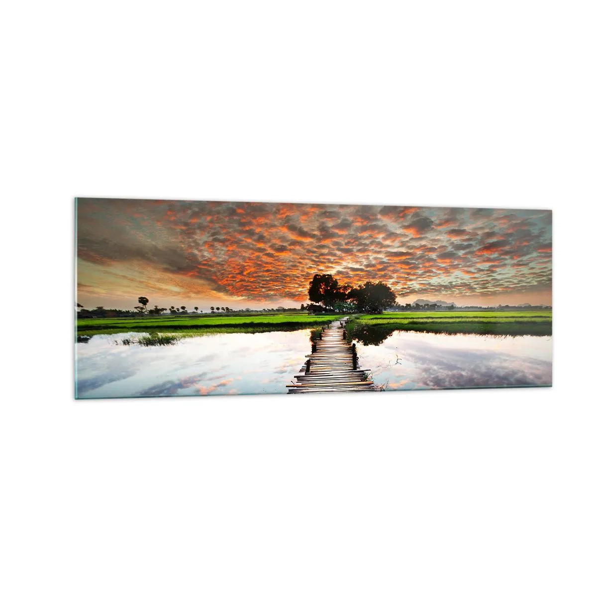 Quadro em vidro - Abra os braços - respire - 140x50 cm