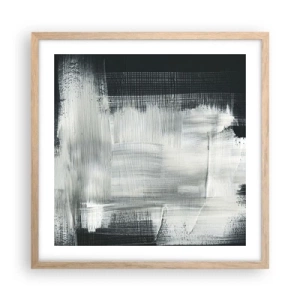Pôster com moldura de carvalho claro - Entrelaçado na vertical e horizontal - 50x50 cm