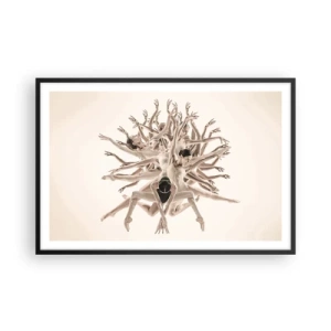 Pôster com moldura preta - Florescendo na dança - 91x61 cm