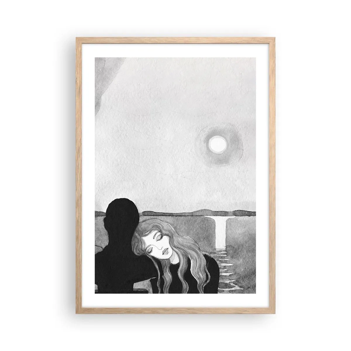 Pôster com moldura de carvalho claro - Sempre misteriosa - 50x70 cm