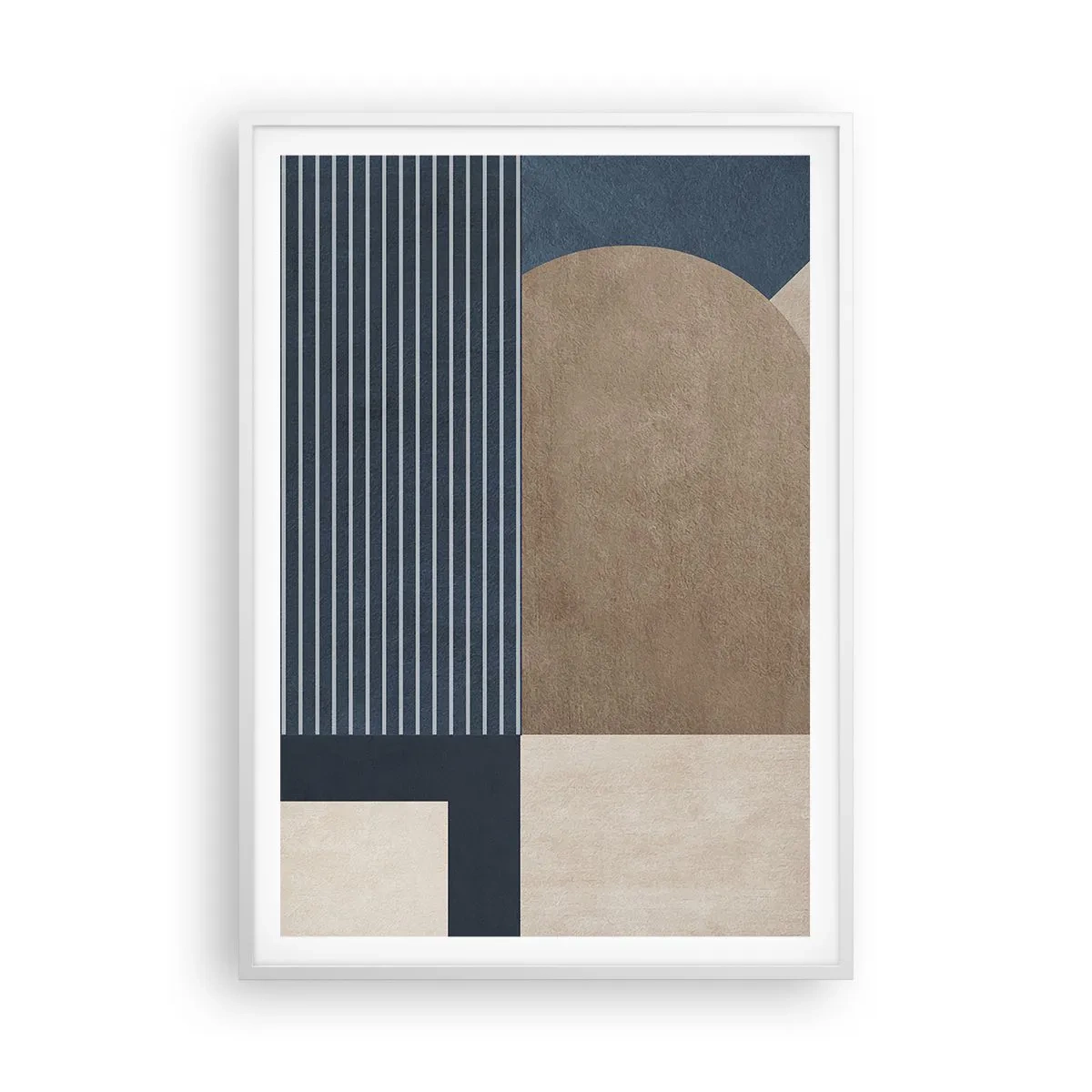 Pôster em moldura branca - Uma composição de simplicidade e redondeza - 70x100 cm