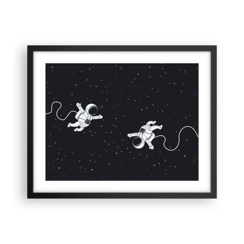 Pôster com moldura preta - Emaranhado Cósmico - 50x40 cm