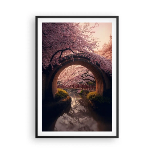 Pôster com moldura preta - Primavera japonesa - 61x91 cm