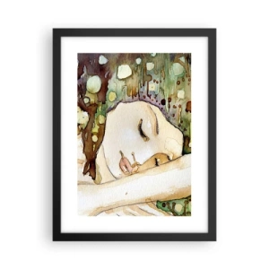 Pôster com moldura preta - Um sonho Violeta Esmeralda - 30x40 cm