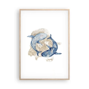 Pôster com moldura de carvalho claro - Amizade ou amor? - 70x100 cm