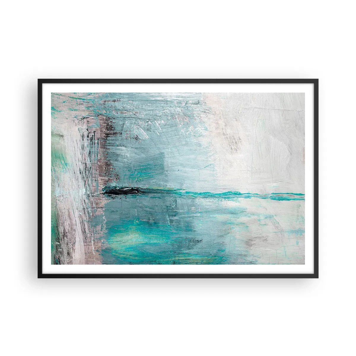 Pôster com moldura preta - Horizontalmente em azul - 100x70 cm