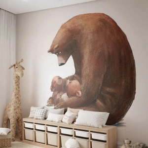 Papel de Parede Autocolante Deluxe Sticker - Doces sonhos, crianças - Para crianças, Urso, Família - 450x315 cm