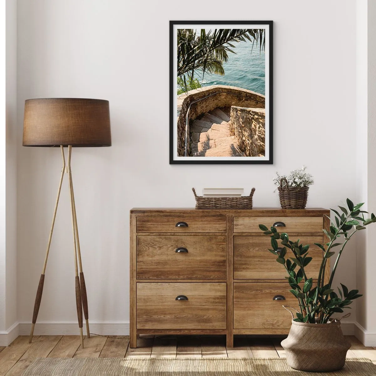 Pôster com moldura preta - Sob o sol da Itália - 30x40 cm