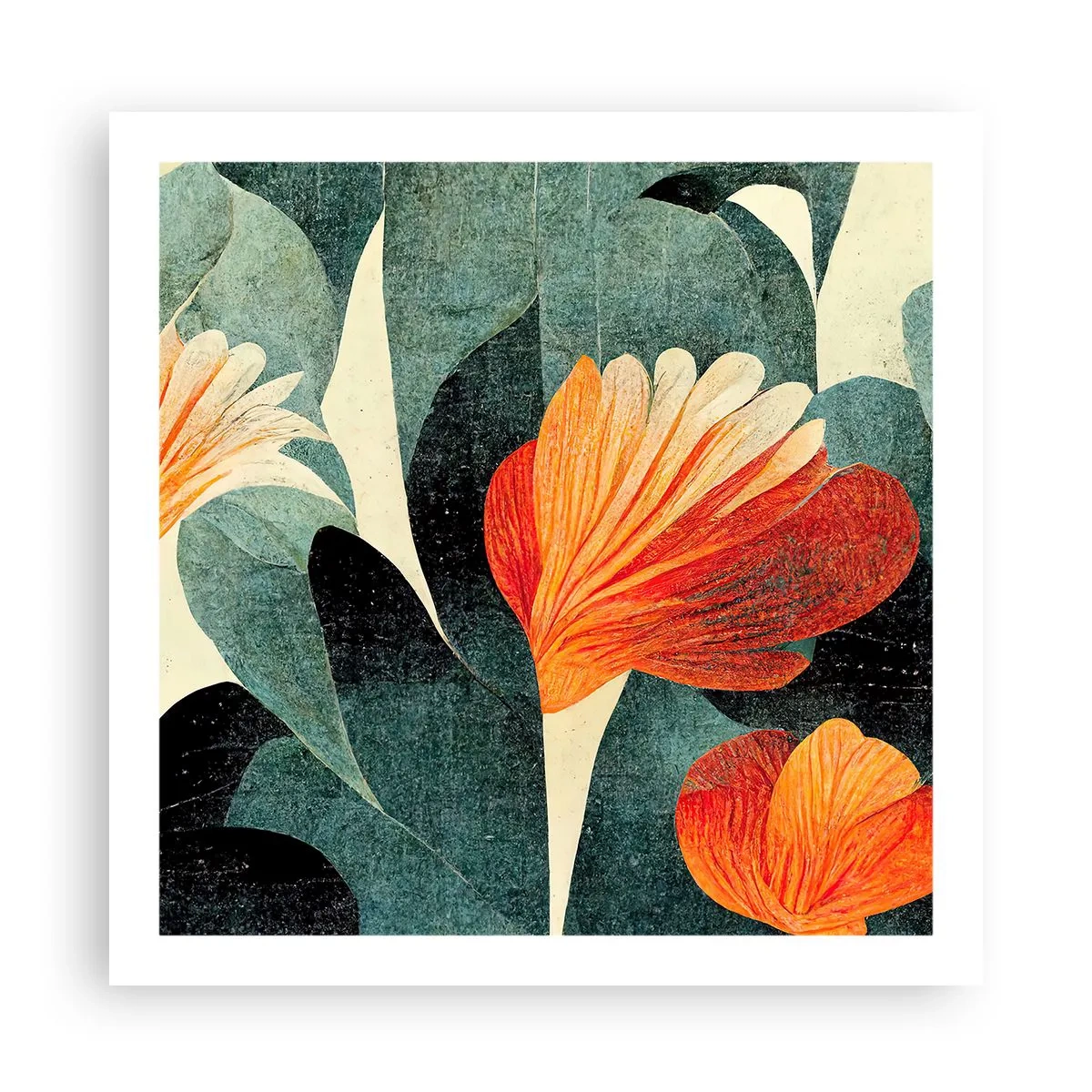 Pôster - O calor dos trópicos e o frescor da vegetação - 60x60 cm