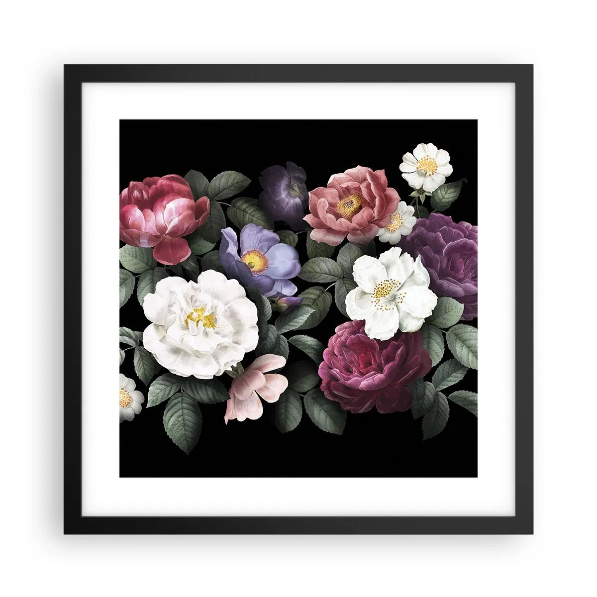 Pôster com moldura preta - Do jardim inglês - 40x40 cm