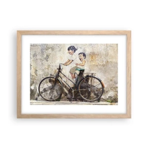 Pôster com moldura de carvalho claro - Verdadeiro ou falso? - 40x30 cm