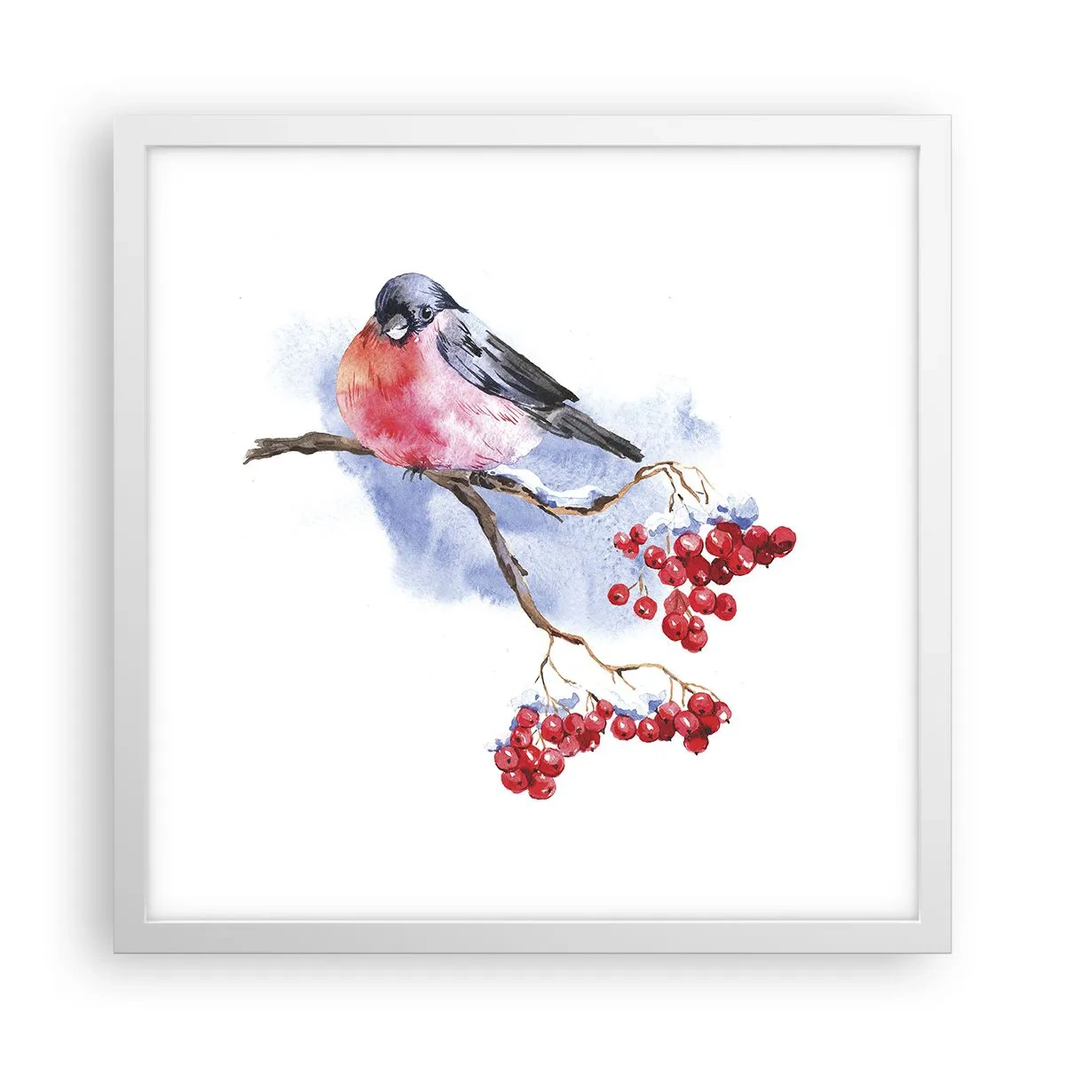 Pôster em moldura branca - Inverno a cores - 40x40 cm