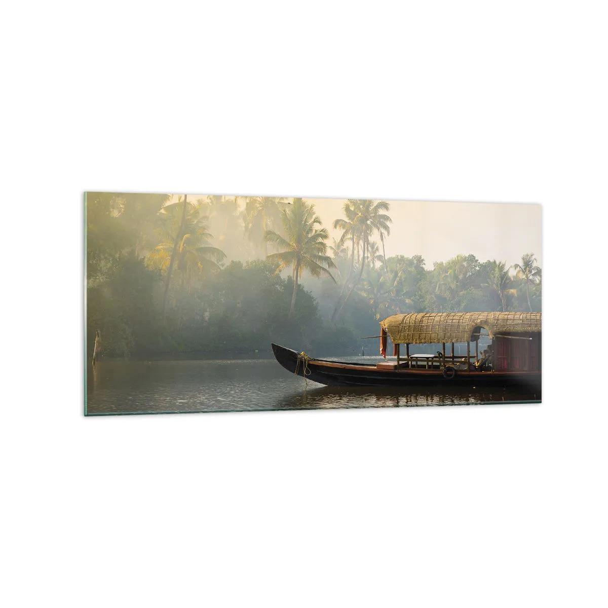 Quadro em vidro - Casa no rio - 120x50 cm