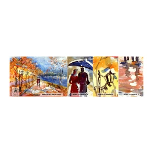 Amostra de papel de parede autocolante Deluxe Sticker - Juntos até ao limite do tempo - Paisagem, Avenida Parque, Árvores - 100x30 cm