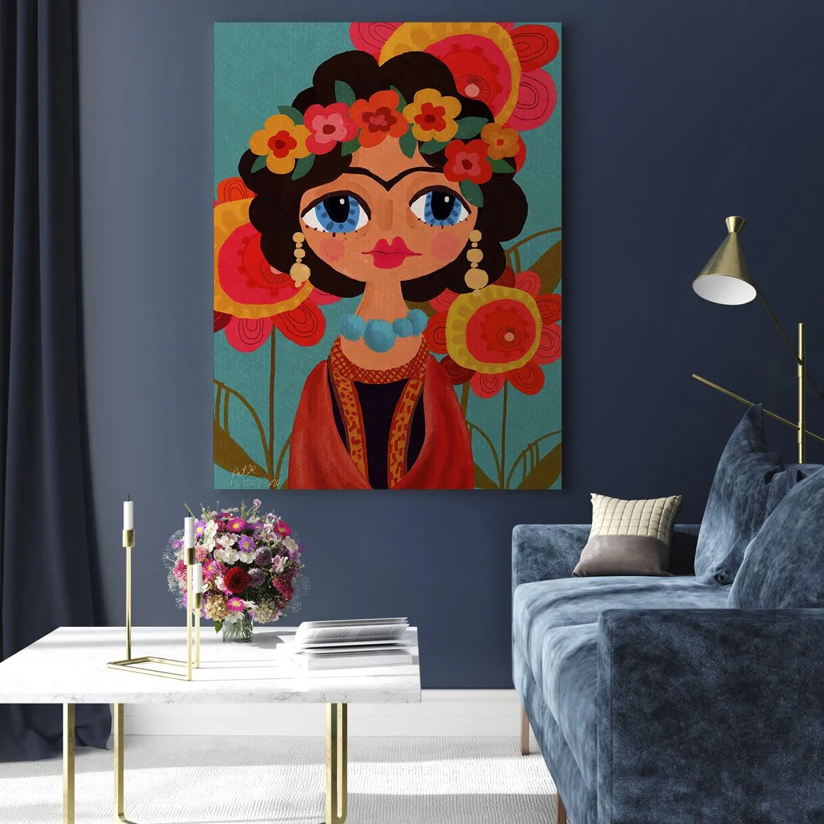 Quadro em vidro - Senhorita papoula - 50x70 cm
