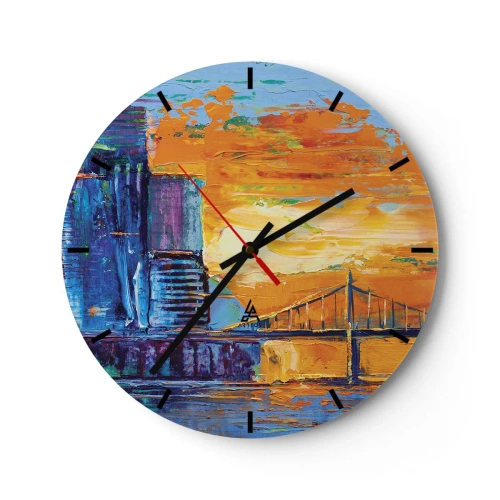 Relógio de parede - Relógio em vidro - Cultura e natureza - 40x40 cm