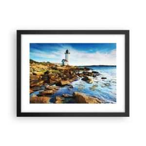 Pôster com moldura preta - Voltem bem, estou à espera - 40x30 cm