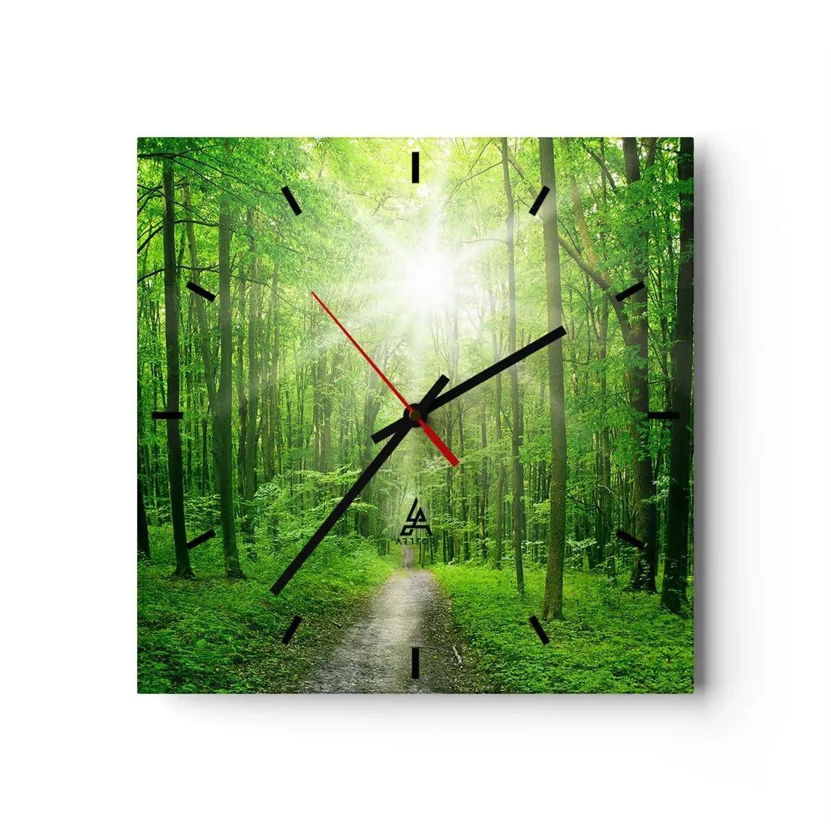 Relógio de parede - Relógio em vidro - Catedral Verde - 30x30 cm